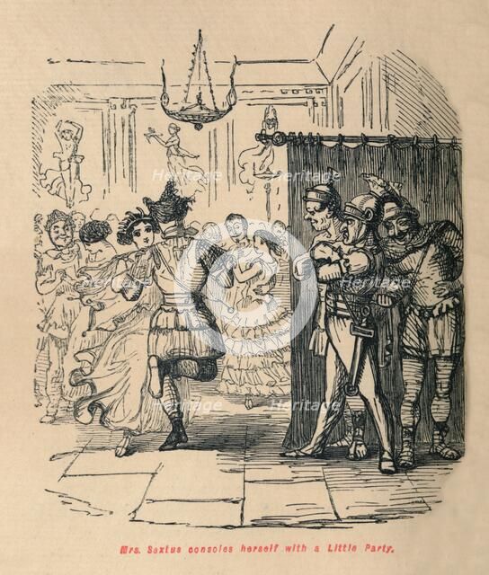 'Mrs Sextus consoles herself with a Little Party', 1852. Artist: John Leech.