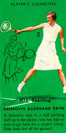 Mrs. Sperling - Defensive Backhand Drive c1935. Creator: Unknown