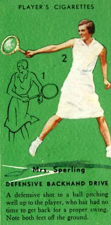 Mrs. Sperling - Defensive Backhand Drive c1935. Creator: Unknown