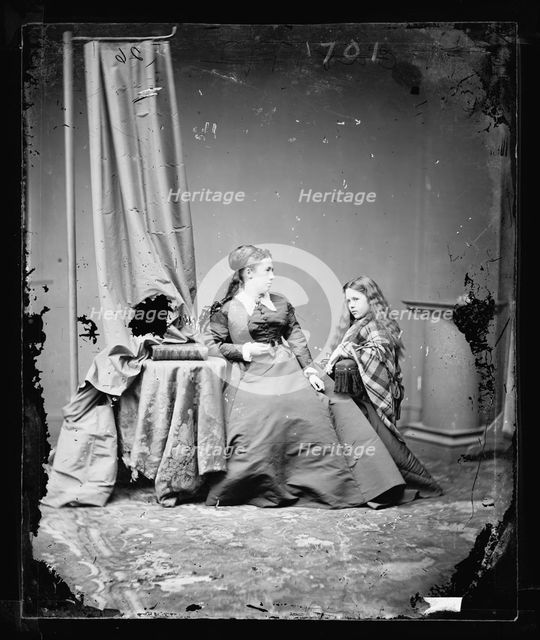 Mrs. U.S. Grant and daughter?, between 1860 and 1875. Creator: Unknown.