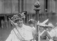 Mrs. Van Winkle and Suffrage torch, between c1910 and c1915. Creator: Bain News Service