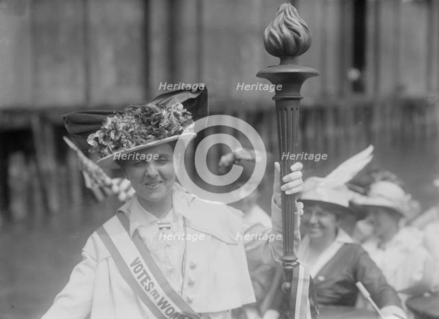 Mrs. Van Winkle and Suffrage torch, between c1910 and c1915. Creator: Bain News Service.