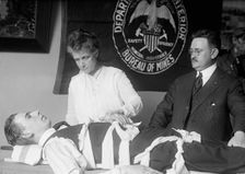 Mrs. Van H. Manning, U.S. Bureau of Mines, Left, Mine Rescue Methods, 1917. Creator: Harris & Ewing