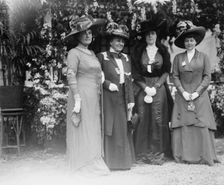 Mrs. Vaughn, Mrs. H.W. Warner, Mrs. J.A. Wright, and Mrs. J. Howard Ford, Hope Farm Fair, 1912. Creator: Bain News Service