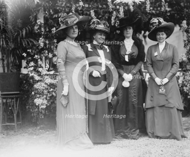 Mrs. Vaughn, Mrs. H.W. Warner, Mrs. J.A. Wright, and Mrs. J. Howard Ford, Hope Farm Fair, 1912. Creator: Bain News Service.