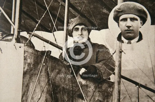 Mrs W Buller, first woman to fly professionally, 1914.  Creator: S and G.