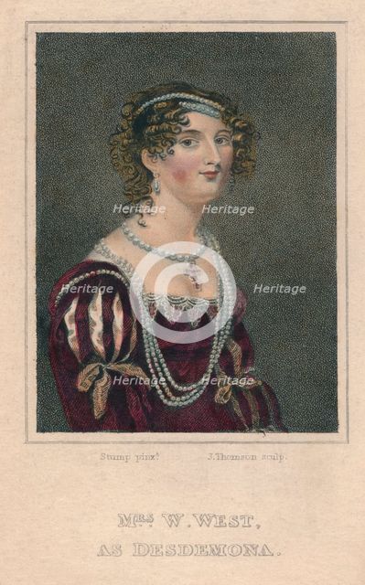 'Mrs. W. West as Desdemona', 1818. Creator: John Peter Thompson.