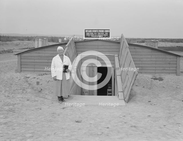 Mrs. Wardlow, Friends church (Quaker), Dead Ox Flat, Oregon, 1939. Creator: Dorothea Lange.