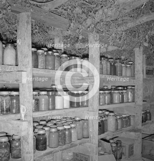 Mrs. Wardlow has 500 quarts of food in her dugout cellar, Dead Ox Flat, Malheur County, Oregon, 1939 Creator: Dorothea Lange.