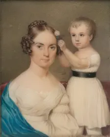 Mrs. William Gordon Ver Planck and Her Son Samuel Hopkins Ver Planck, ca. 1828. Creator: Unknown