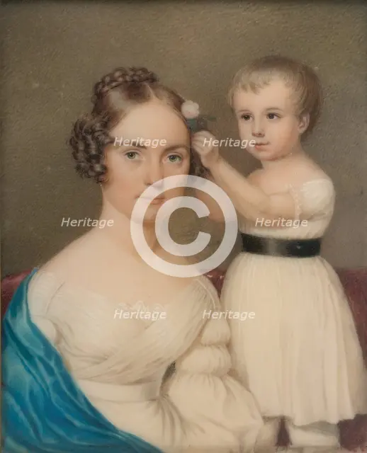 Mrs. William Gordon Ver Planck and Her Son Samuel Hopkins Ver Planck, ca. 1828. Creator: Unknown.