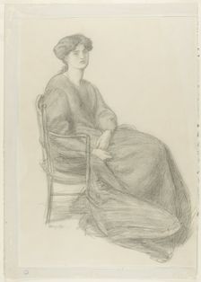 Mrs. William Morris Seated in Chair, May 1870. Creator: Dante Gabriel Rossetti