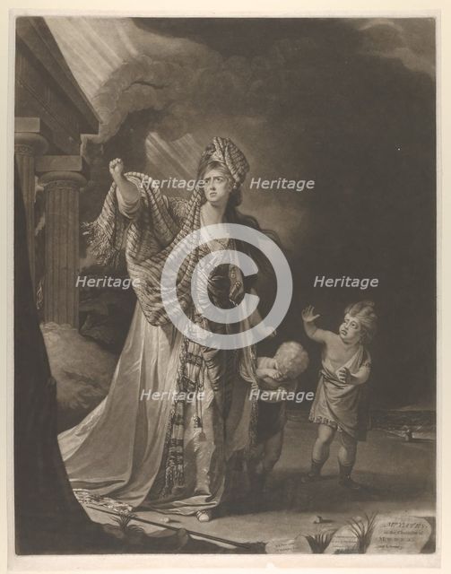 Mrs. Yates in the Character of Medea, 1771. Creator: William Dickinson.