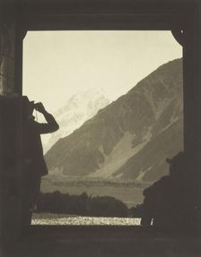 Mt Cook through the Hermitage doorway. From the album: Camera Pictures of New Zealand, 1920s. Creator: Harry Moult