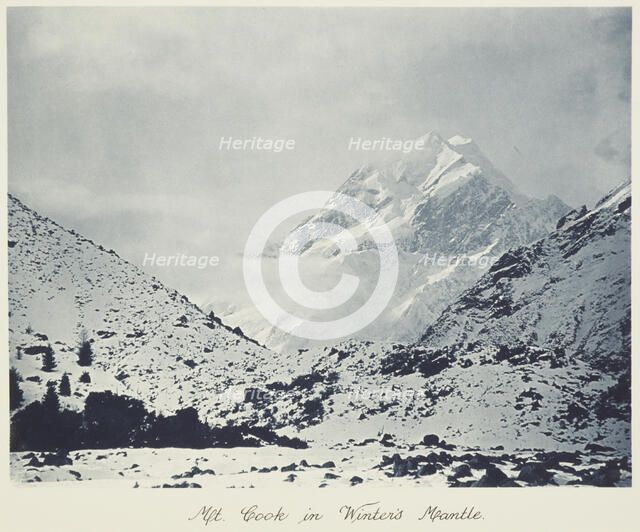 Mt. Cook in winter's mantle. From the album: Record Pictures of New Zealand,  1920s. Creator: Harry Moult.