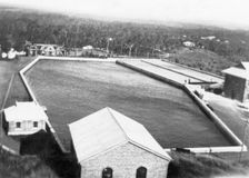 Mt Crosby Reservoir, Pumping Stations and Filter beds, 1925. Creator: Jack Bain