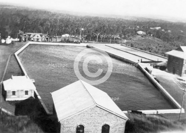 Mt Crosby Reservoir, Pumping Stations and Filter beds, 1925. Creator: Jack Bain.