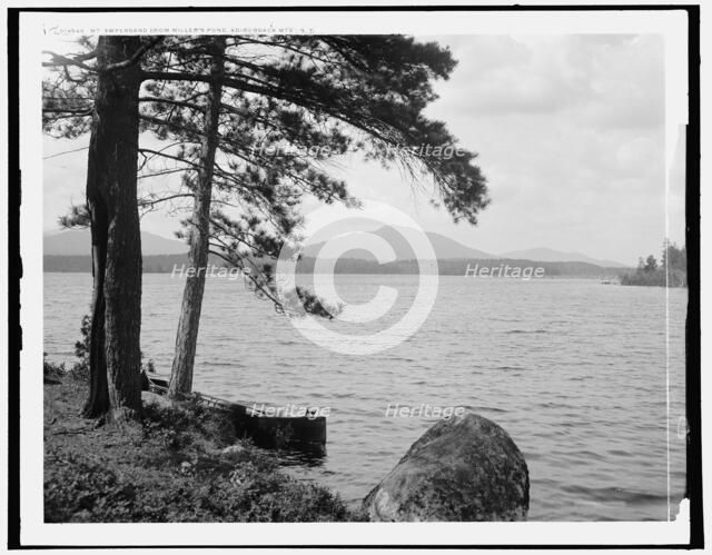 Mt. Ampersand i.e. Ampersand Mountain from Miller's Pond, Adirondack Mts., N.Y., (1902?). Creator: William H. Jackson.