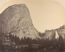 Mt. Broderick and Nevada Fall. Fall = 700 ft., 1861, Yosemite. Creator: Carleton Emmons Watkins
