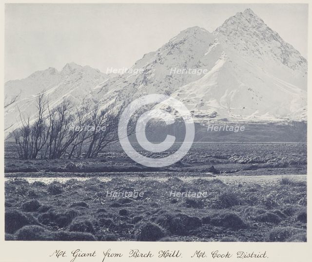 Mt Giant from Birch Hill, Mt Cook district. From the album: Record Pictures of New Zealand,  1920s. Creator: Harry Moult.