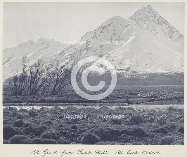 Mt Giant from Birch Hill, Mt Cook district. From the album: Record Pictures of New Zealand,  1920s. Creator: Harry Moult.