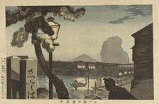 Mt. Fuji at Dusk from Edo Bridge, 1879. Creator: Kobayashi Kiyochika