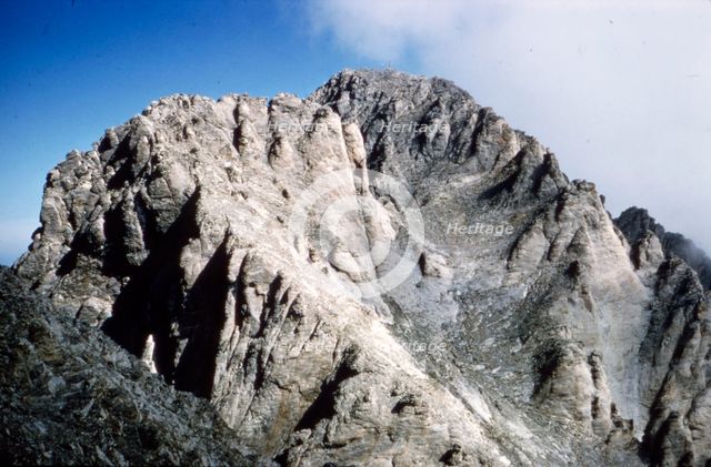 Mt Olympus, Greece, main summit (9570 feet, 2914 metres), Stephani, Throne of Zeus, c20th century Artist: CM Dixon.