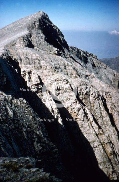 Mt Olympus, Greece, View to West from main summit, c20th century. Artist: CM Dixon.