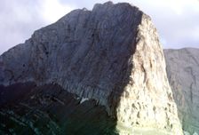Mt Olympus, Greece, View of main summit, (9570 feet), Stephani, the Throne of Zeus, c20th century. Artist: CM Dixon