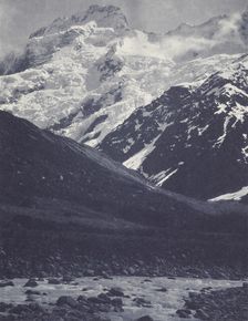 Mt Sefton from the Hooker Bridge. From the album: Record Pictures of New Zealand, 1920s. Creator: Harry Moult