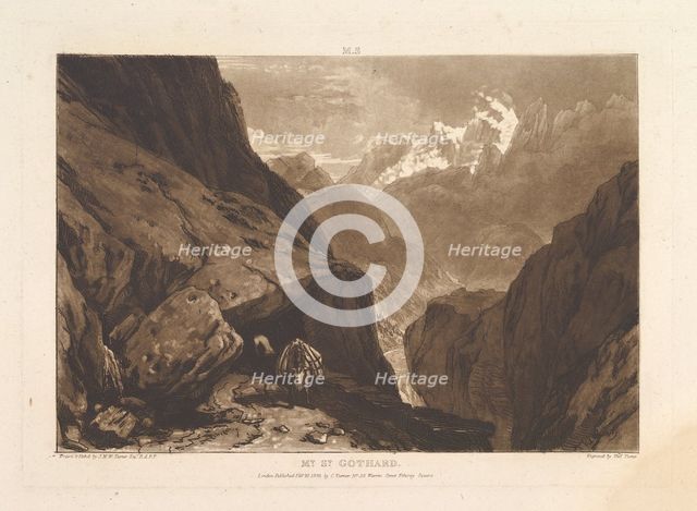 Mt. St. Gothard (Liber Studiorum, part II, plate 9), February 20, 1808. Creator: JMW Turner.
