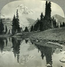 Mt. Rainier from Mirror Lake, Indian Henry's Hunting Ground, Mt. Rainier National Park, Washington Creator: Unknown