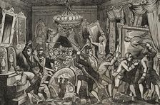 Mutiny of Aranjuez (17-19 March 1808): break-in at the Prince of Peace's house, (1851). Creator: Unknown