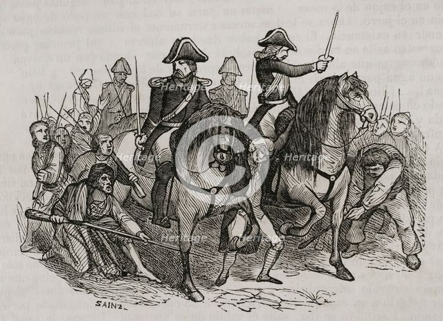 Mutiny of Aranjuez, Spain, 1808, (1851).  Creator: Sainz.