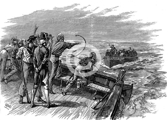 Mutiny of the crew of HMS 'Bounty', 28 April 1789. Artist: Unknown