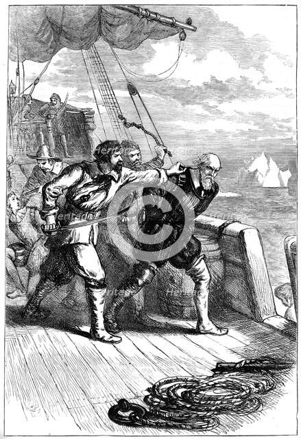 Mutiny on Henry Hudson's ship, 1611 (c1880). Artist: Unknown