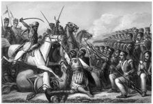 Mutineer cavalry attacking an infantry square at the Battle of Cawnpore 1857, (c1860)