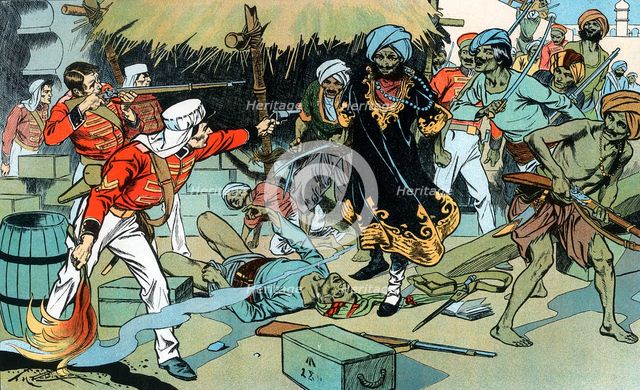 Mutineers attacking the magazine at Delhi, Indian Mutiny, 11 May 1857 (c1900). Artist: Unknown