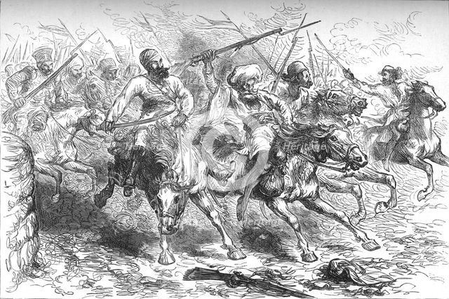 'Mutineers Advancing on Delhi', c1880. Artist: Unknown.