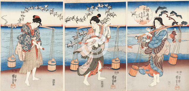 Mutsu no kuni Chidori no Tamagawa (Plover Jewel River in Mutsu Province), c1847.