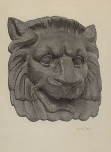 Muzzle of a Lion (one of pair), c. 1940. Creator: Maurice Van Felix