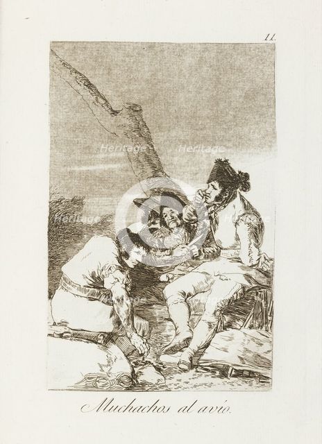 Muchachos al avío.; Los Caprichos, pl.11, 1799. Creator: Francisco Goya.