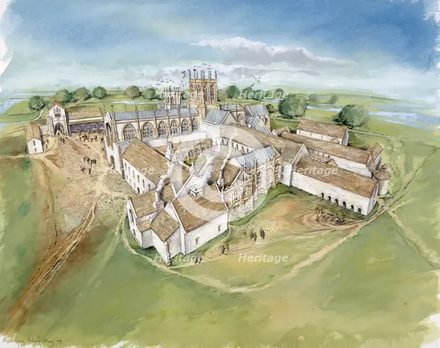 Muchelney Abbey, c16th century, (c1990-2010). Artist: Peter Dunn.