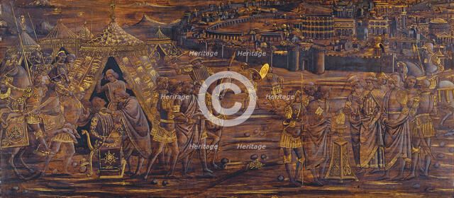 Mucius Scaevola Murders Porsenna's Secretary and Puts His Right Hand in the Fire, c1480. Creator: Florentine Master.