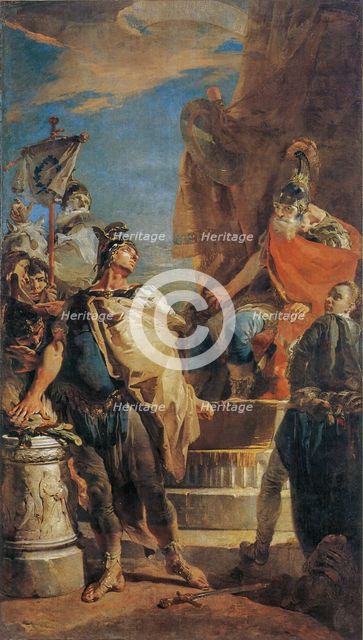 Mucius Scaevola before Porsenna, 1728. Creator: Giovanni Battista Tiepolo.