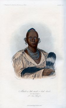 Muck-a-tah-mish-o-kah-kaik, The Black Hawk, A Sac Chief 1848.Artist: Harris