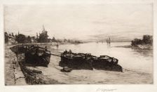 Mud Boats on the Thames, 1883. Creator: Charles Adams Platt (American, 1861-1933)