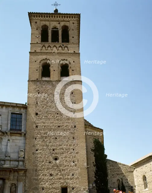 Mudejar tower, Church of San Roman, Toledo, Spain, 1998. Creator: LTL.