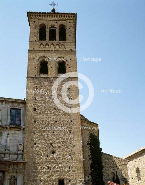 Mudejar tower, Church of San Roman, Toledo, Spain, 1998. Creator: LTL.