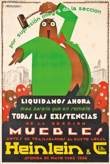 Muebles, Heinlein & Cia, 1929. Creator: Mauzan, Luciano Achille (1883-1952)